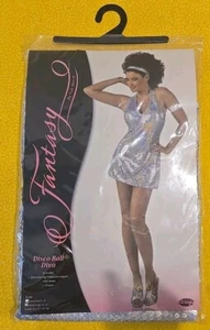 Fantasy by Fun World Discokugel Diva Kostüm, Erwachsene M/L 10-14 Neu - Bild 1 von 2