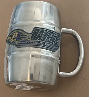 New NWT $30 Baltimore Ravens Football NFL Stainless Steel Travel Mug 20 OZ - Image 1 of 4
