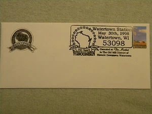 WISCONSIN Storia Sesquicentenario 150 Anni Francobollo Postale 1998 Watertown 53098 - Foto 1 di 4