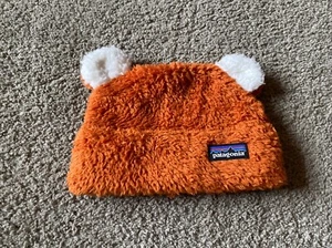 PATAGONIA Baby Furry Friends Hat Beanie Ear 0 - 3 Months Bear - Picture 1 of 3