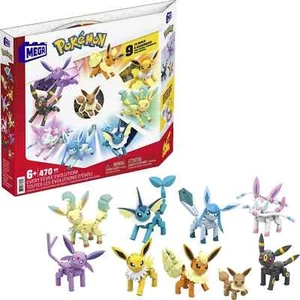 MEGA Pokemon Building Toy Kit Eevee Evolution Set (470 Pieces) with 9 Figures - Picture 1 of 12