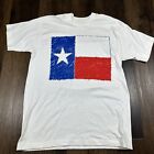 Vintage Single Stitch T Shirt Texas Flag Fruit Of The Loom Tag Size Large USA