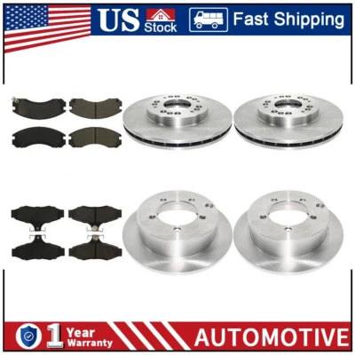 Front Rear Brake Rotors & Ceramic Brake Pads For 1997-2004 Mitsubishi Diamante - Image 1 of 4