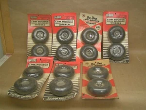 NEW 7 PAIR Du-Bro low bounce 3 1/2" tires & hubs, 5 sets treaded, 2 sets smooth - Picture 1 of 3