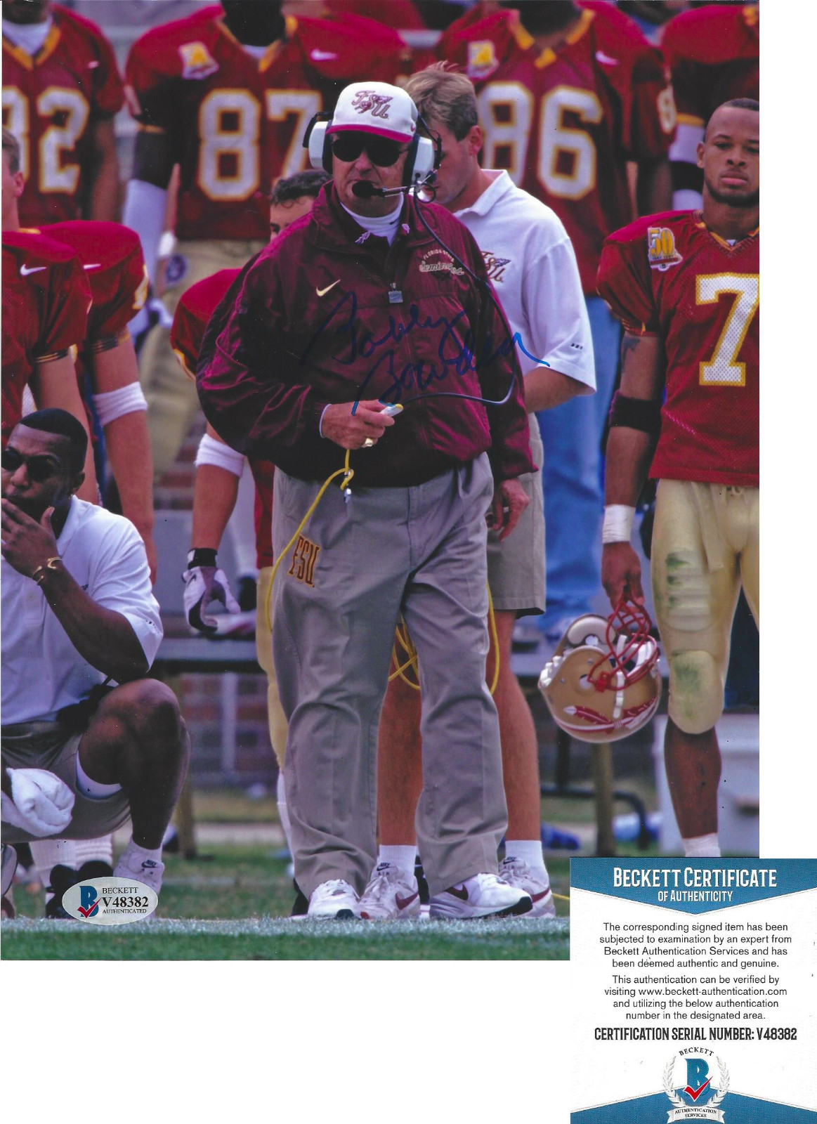 Bobby Bowden Autographed Signed Coach Florida State Seminoles 8X10 Photo N Beckett COA Beckett 