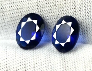 Coppia pietre preziose taglio ovale tanzanite blu 100% naturale 1,75 ct/7 mm certificate SD41 - Foto 1 di 8