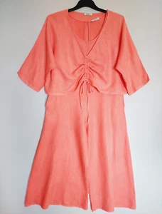 Koralle Leinen Jumpsuit & Top Gr. S weites Bein Latzhose & Top Sommer 2 Teiler - Bild 1 von 18