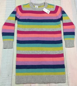 Gap Kinder Mädchen Große 10-11 hell gestreiftes leichtes Pulloverkleid. Neu mit Etikett - Bild 1 von 3