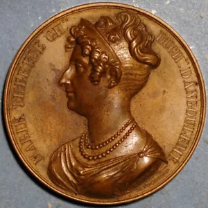 France LOUIS XVIII Medal Valeur et fidélité Marie-Thérèse duchesse d’Angoulêm - Picture 1 of 2