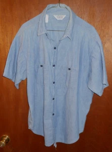 Vintage Five Brother Shirt Men's SS 17-X-Large Button Up Blue Chambray Made USA - Picture 1 of 5