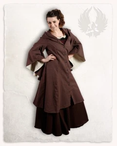 Mytholon Lilian Kapuzenmantel Canvas Braun/Natur XS Larp Mittelalter #21213 - Imagen 1 de 3