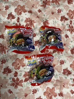 x3) Nikelodeon 海绵宝宝 Krabby Patty 煤软糖汉堡 Blck 覆盆子 — 第 1/4 张图片