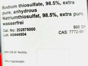 Sodium thiosulfate, 500 g, CAS: 7772-98-7, PURITY: 98.5% - Picture 1 of 2