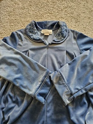 Bata De Colección Cinema Etoile Azul Poliéster M Salón Ropa Cuello Bordado #A Foto 1 de 4