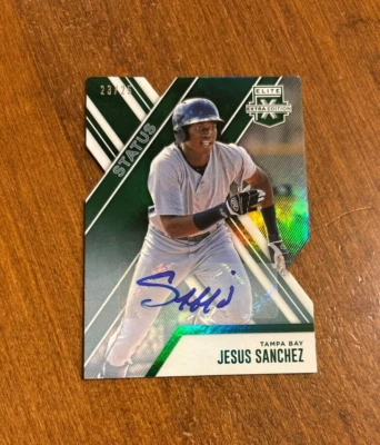 Jesus Sanchez 2017 Elite Status Emerald Die Cut Auto #122 Rays Miami Marlins /25 - Image 1 of 2