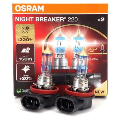 2x OSRAM H11 NIGHT BREAKER 220 Glühlampe 12V 55W PGJ19-2 +220% VERSION 2024/2025 - Bild 1 von 3