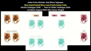 Liberia 1999 India Prime Minister Atal Bihari Vajpayee Set x3 Imperf Bloc MNH - Picture 1 of 4