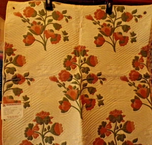 Vintage Fabric Sample by Schumacher 25 x 25 Cinnamon Country Coverlet-France - Picture 1 of 11