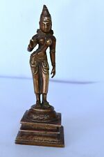 Antique Bronze Sculpture Indian Deity Goddess Parvati Statue Tamilnadu South "F