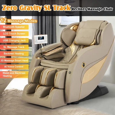 Silla de masaje reclinable gravedad cero SL-Track cuerpo completo 3D Shiatsu, voz IA, 12 modos Foto 1 de 4