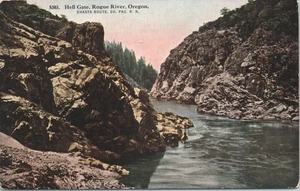Hell Gate Rogue River Trout Stream Canyon Oregon Postcard - Picture 1 of 2