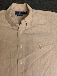 Ralph Lauren Polo Vintage Blake Red Cotton Long Sleeve Men’s Shirt Size XL - Picture 1 of 8