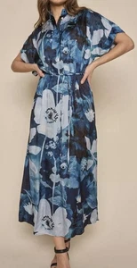 MOS MOSH Blue Bold Floral Maxi Dress - Size M - Worn Once - Picture 1 of 6