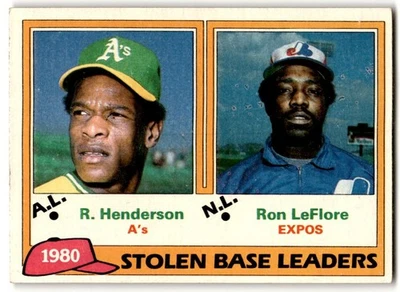 Rickey Henderson/Ron LeFlore 1981 Topps #4 - Image 1 of 2