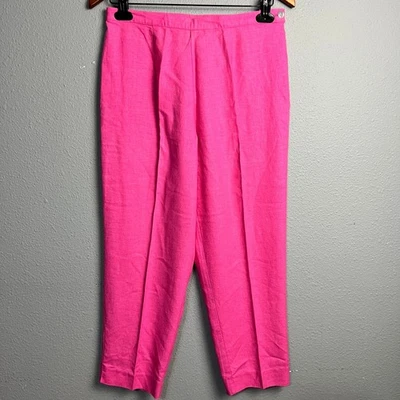 Pantalones Capri De Colección Stonebridge Mezcla de Lino Rosa Caliente Madura Recortados Informales Talla 10P Foto 1 de 4