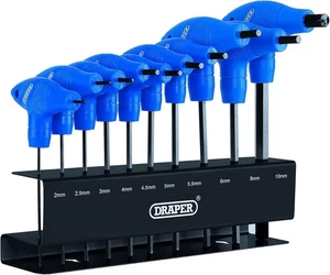 Draper Metric T-Handle Hexagon Hex Allen Key 2.0 - 10.0mm Set 10 Pce with Stand - Picture 1 of 7