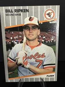1989 Fleer Bill Ripken #616 Black Box On Bat Knob Covering FF Error!! NM - Picture 1 of 4