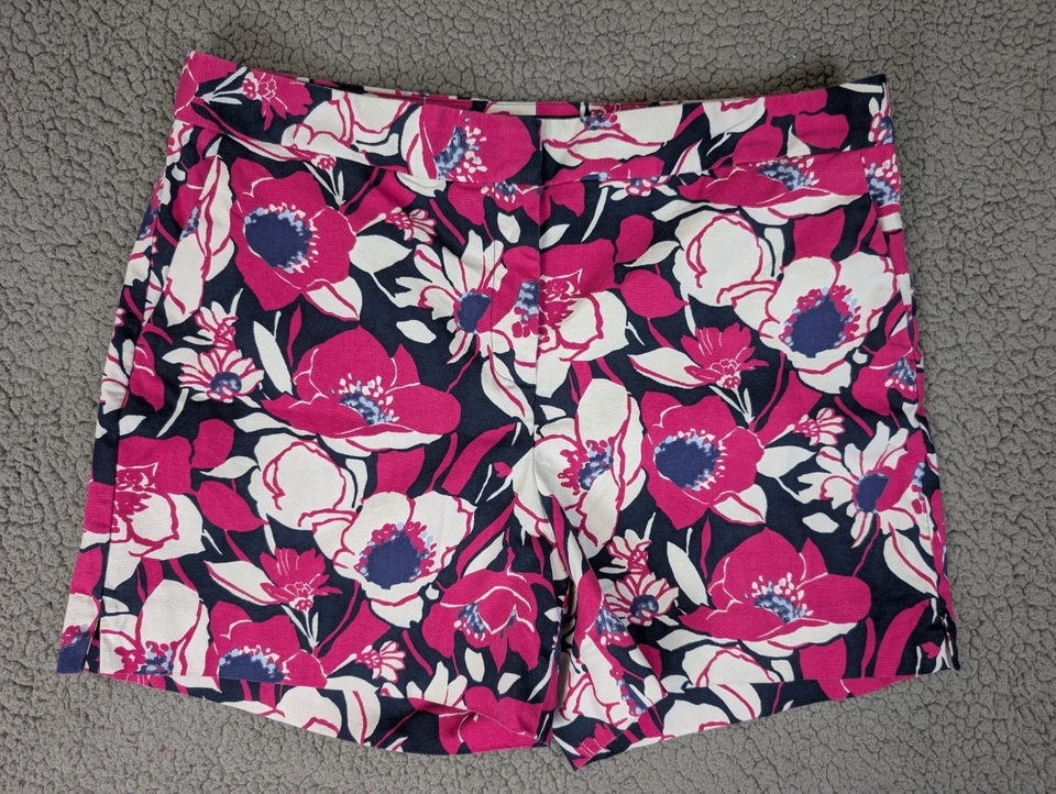 Chino Talbots The Weekend Corto Rosa Azul Floral Tropical Algodón Elástico Talla 14 Foto 1 de 4