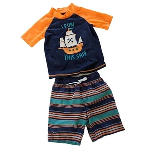 Carter's Boys Orange/Blue Nautical Swim Suit size 5T - Picture 1 of 5