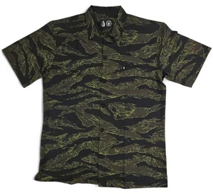Tachuntfish THF Mojito Tiger Black Camo Mens Button Up Shirt 5XL Original Fit - Picture 1 of 5