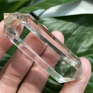 28G Natural Clear Crystal Obelisk Quartz Crystal Double Point Wand Reiki 60MM - Picture 1 of 7