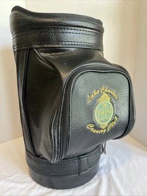 Bolsa de pelotas de golf Lake Charles Country Club 1919 miembro vinilo búfalo negro de lujo Foto 1 de 4