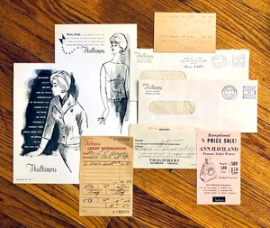 THALHIMERS—RICHMOND VA—VINTAGE EPHEMERA LOT—1950s ENVELOPES RECEIPTS 1960s ADS - Picture 1 of 10