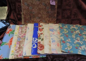 VINTAGE HOLIDAY WRAPPING PAPER 10 SHEETS UNUSED ASSORTED IN BOX - Picture 1 of 3