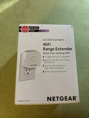 NETGEAR AC1200 WiFi Range Extender - White #0820 New Open Box - Image 1 of 4