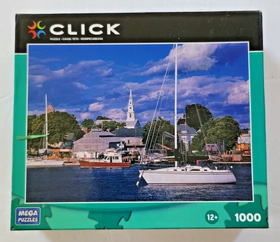Jigsaw Puzzle 1000 Piece Barrington River Boats Nautical CLICK MEGA - Image 1 of 2
