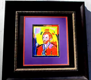 PETER MAX "VAN GOGH" MIXED MEDIA WITH ACRYLIC BRUSHSTROKES ON PAPER - Picture 1 of 5
