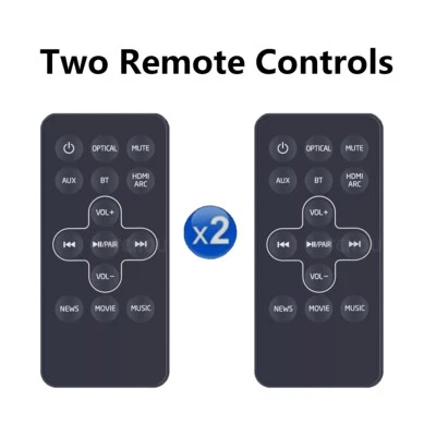 【2er Pack】Fernbedienung für Medion E64049 E64058 E64126 MD84633 Soundbar - Bild 1 von 4