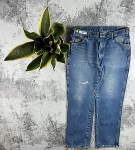 Vintage Distressed Faded Dickies Work Y2K Very Worn Blue Denim 38/32 Jeans Pants - Picture 1 of 21