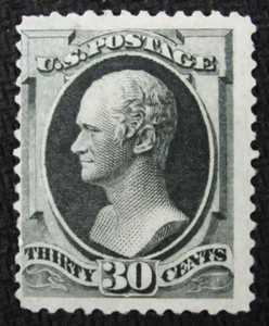 US Sc# 165 *MINT NO GUM H { 30c GRAY BLACK HAMILTON } SCARCE OF 1874 CV$ 1200.00 - Picture 1 of 6