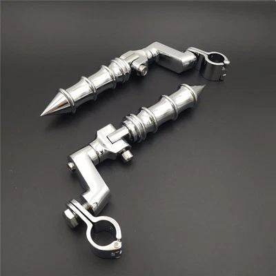 Chrome Bamboo 1" 25mm Foot Peg Clamp For Honda GoldWing VTX1300 Shadow Valkyrie - Image 1 of 4