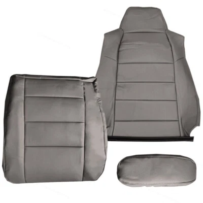 Capa de assento de vinil para passageiro Ford F250 F350 2003-2007 parte inferior e superior e apoio de braço - Imagem 1 de 4
