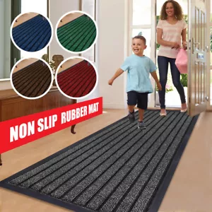 Heavy Duty Rubber Barrier Mat Long Hallway Runner Non Slip Door Mats Floor Mat - Picture 1 of 55