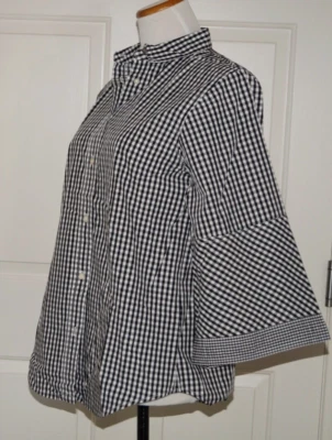NWT Authentic RALPH LAUREN Cotton Black & White Plaid Women's Top Medium - Image 1 of 4