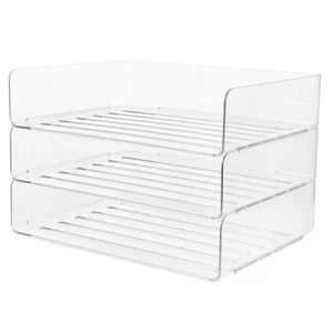 File Rack Storage Box Paperwork Organizer Clear Desk Tray Office - Picture 1 of 12