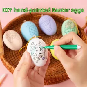 Easter Eggs Geometric Design DIY Kit Kids Adult Activities Colouring Paint D9C9 - Picture 1 of 14